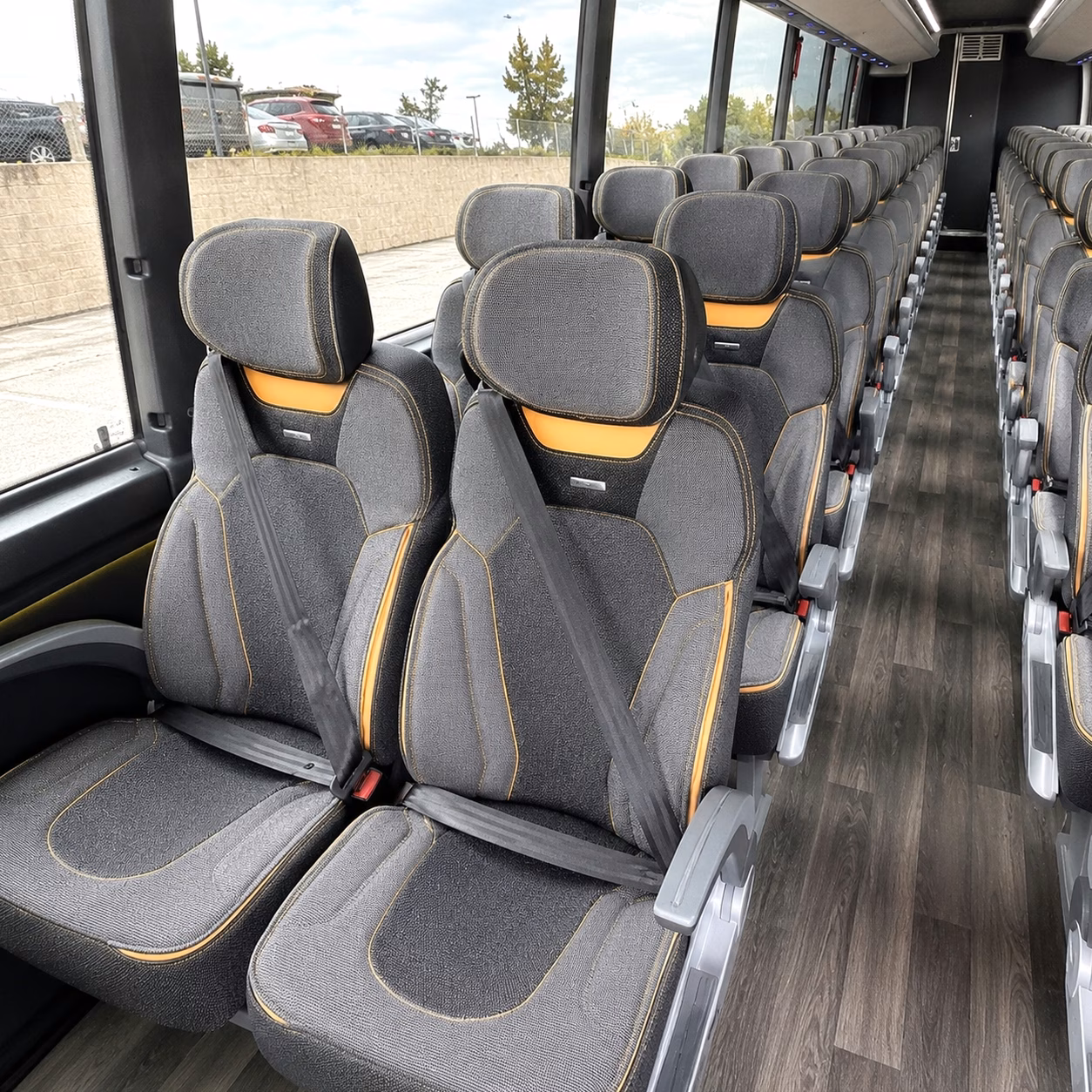56 passenger charter bus inside