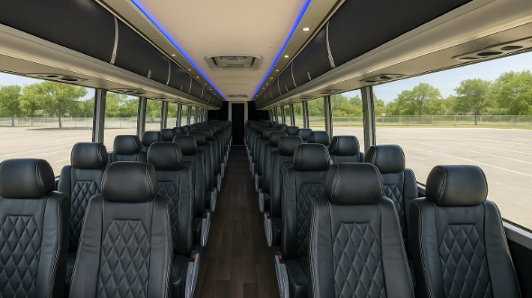 hemet 56 passenger charter bus inside